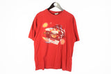 Vintage Ferrari Michael Schumacher T-Shirt Large red big logo 90's 00s racing F1 Formula 1 tee