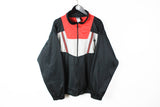 Vintage Puma Track Jacket XXLarge black red 90s windbreaker full zip athletic