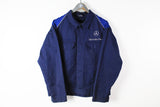Vintage Mercedes-Benz Jacket Medium blue big logo mechanic shirt retro style 90s big logo