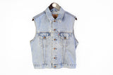 Vintage Levis Denim Vest Women's Large blue 90's jean sleeveless jacket work wear