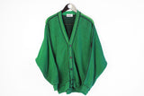 Vintage Carlo Colucci Cardigan XLarge / XXLarge green made in Germany deep V-neck sweater