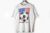 Vintage World Cup 1994 USA T-Shirt XLarge white big logo 90s sport cotton tee