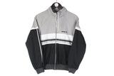Vintage Adidas Track Jacket Women's Small gray black 80s full zip retro style windbreaker