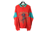 vintage AMERICAN SUPERBOWL Sport official NFL Football men's red sweatshirt big logo Size xl authentic rare 90s 80s sweater made in Italy