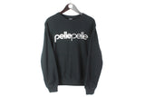 vintage PELLE PELLE Marc Buchanan big logo Sweatshirt men Size M black rare hip hop retro old shool clothing style 90s 80s gold edge culture