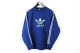 Vintage Adidas Sweatshirt Small navy blue 80's