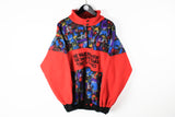 Vintage Fleece Half Zip Large multicolor red abstract 90s sport ski snowboard sweater