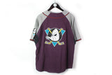 Vintage Mighty Ducks Jersey T-Shirt Large purple big logo 90's made in USA NHL