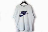Vintage Nike T-Shirt XLarge made in UK big logo blue 90s sport tee
