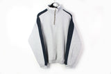 Vintage Chaps by Ralph Lauren Sweatshirt 1/4 Zip XLarge gray big logo 90s sport style USA jumper
