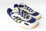 Vintage Adidas Sneakers US 8 white blue 90s retro style classic casual trainers sport 90s athletic shoes