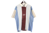 Vintage Adidas Polo T-Shirt XLarge striped pattern 90s retro classic cotton shirt