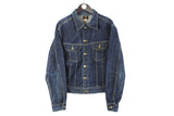 Vintage Lee Denim Jacket Large blue 90s retro USA style long sleeve heavy coat