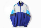 Vintage Lotto blue gray small logo 90s sport style athletic 1/4 zip jumper
