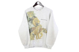 Vintage Harlequin 1989 Saint Louis Zoo Sweatshirt Small gray wild animal pattern 90s 80s authentic crewneck Jerzeez made in USA