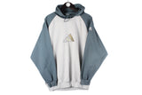 Vintage Adidas Hoodie Medium gray big logo 90s retro sport style hooded jumper