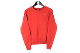 Vintage Nike Sweatshirt Women's Medium red small logo 00s crewneck sport style jumper