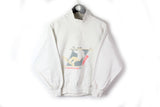 Vintage Nevica Surf Sweatshirt 1/4 Zip XSmall white ski style snowboard Skating snow jumper