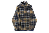 Vintage O'Neill Fleece 1/4 Zip XLarge plaid pattern winter ski style extreme sweater surfing snowboard Santa Cruz brand 90s