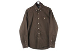 Vintage Ralph Lauren Shirt Large brown 90s retro classic casual small logo oxford buttons shirt
