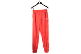 Vintage Adidas Track Pants Large 80s retro red classic 3 stripes sport trousers