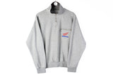 Vintage Honda Sweatshirt 1/4 Zip Small gray small logo 90s racing retro style jumper