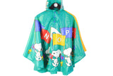 Vintage Snoopy United Feature Syndicate Raincoat Cape Jacket Kids green cartoon big logo 90's
