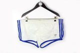 Vintage Adidas Shorts Large / XLarge white blue 90s made in West Germany polyester