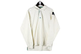 Vintage Adidas Equipment Long Sleeve Polo T-Shirt Medium white collared 90s retro sport style sweatshirt