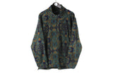 Vintage Burton Fleece Large snowboard Half Zip sweater abstract pattern 90s retro sport style ski jumper