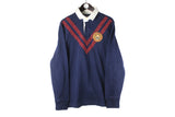 Vintage Polo by Ralph Lauren Rugby Shirt Large blue collared 90s retro small logo casual jumper collared sweatshirt