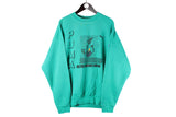 Vintage Puma Sweatshirt XLarge green 90s crewneck sport jumper