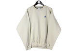 Vintage Adidas Sweatshirt XLarge beige 90s retro style gray small logo basic crewneck