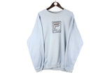 Vintage Fila Sweatshirt Large blue big logo 90s retro crewneck 00s sport Italian jumper