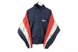 Vintage Reebok Track Jacket Medium / Large big logo blue 90s retro style windbreaker