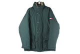 Vintage Tommy Hilfiger Jacket Large green small logo 90s retro sport style hip hop down puffer jacket