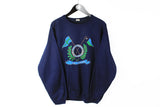 Vintage Yachting Club Sweatshirt Medium navy blue crewneck 90's sport style jumper