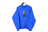 Vintage Pringle Sweatshirt Large blue big golf logo 90's style UK crewneck