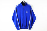 Vintage Adidas Track Jacket Large blue 90s classic 3 stripes retro wear full zip