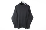 Vintage Nike Turtleneck Sweatshirt XLarge black small logo 90's retro style jumper
