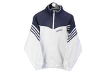 Vintage Adidas Sweatshirt Full Zip Small gray blue 90's retro style cardigan sport wear