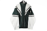 Vintage Champion Track Jacket XLarge black white 90s full zip retro style USA windbreaker