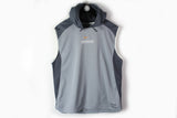 Vintage Nike Sleeveless Hooded Top Large gray front center logo