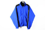 Vintage Mercedes-Benz Jacket XLarge blue black big logo 90s sport style F1 Formula 1 racing jacket