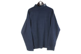 Vintage Kappa Turtleneck Large navy blue cotton long sleeve sweatshirt 90s
