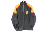 Vintage Agip Fleece 1/4 Zip Small racing big logo gray 90s retro sport style jumper Formula 1 racing sweater