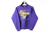 Vintage Vikings Minnesota Sweatshirt Women's Medium / Large purple big logo 90s sport NFL USA style football pullover crewneck