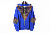 H&M Matthew Williamson Hoodie Full Zip Medium blue abstract pattern hooded jumper full zip cardigan
