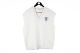 Vintage Adidas Vest XLarge / XXLarge white 80's retro sleeveless sweater