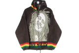 Vintage Bob Marley Hoodie Full Zip Medium gray big logo sweater music rasta 90s full zip jumper